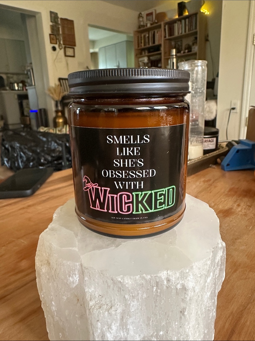 Wicked Candle amber white sage lavender hand poured soy wax 9 oz new